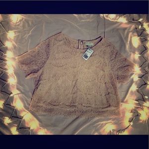 Baby Pink Lace Crop Top